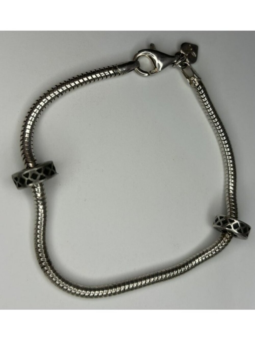 Michael Anthony MA Sterling Silver 925 7" Bead Charm Bracelet w/ 2 Spacers